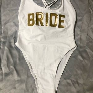 Bride Swimsuit Bodysuituit Gold Medium Crisscross